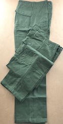 Button-Fly Olive Green Fatigue,  Vietnam Era, 100%Cotton, Sateen  OG-107, Size:30 x 33, Waist: 30" Hips: 42"