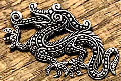 Sterling Silver Dragon Pin 